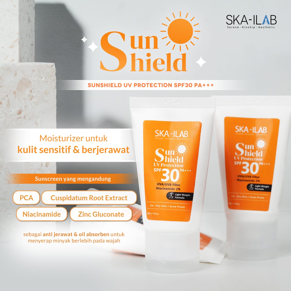 SKA-ILAB  Sunshield Uv Protection SPF 30 PA +++